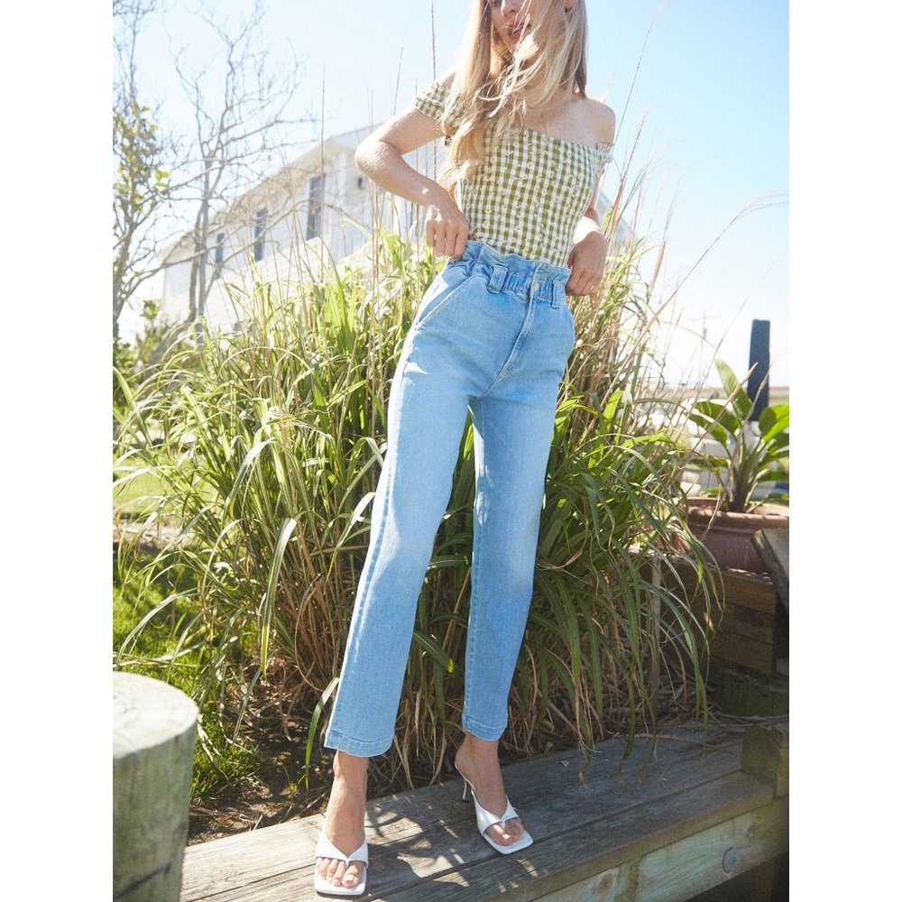 MOTHER The Yoyo Ruffle Greaser Ankle Jeans in Crafty Side 32